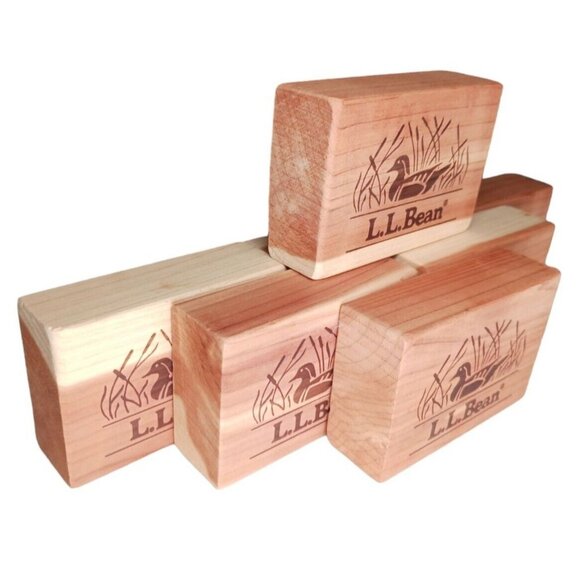7 LL Bean Cedar Wood Blocks Bricks Home Decor Moth Repellent Duck in Grass - Picture 6 of 7